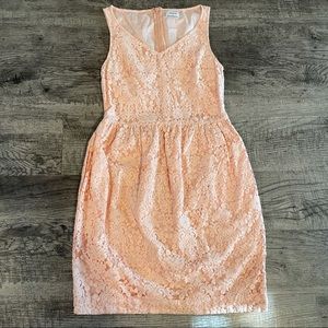 ELORIE | Anthro Pink Lace Fit & Flare Mini Dress